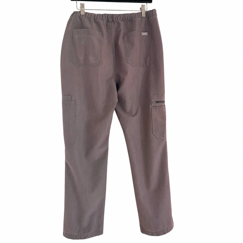 FIGS Men's Cairo Cargo Scrub Pants Gray Multi-Pockets Straight Leg Size Medium